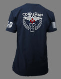 Futuristic Hospital Corpsman t shirt Navy Blue