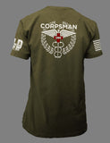 Futuristic Hospital Corpsman t shirt OD Green